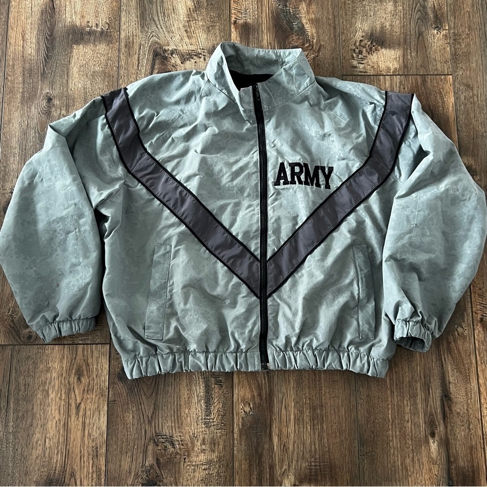 Vintage US Army 90’s IPFU Training Military Jacket PFU Gray Size Medium Short
